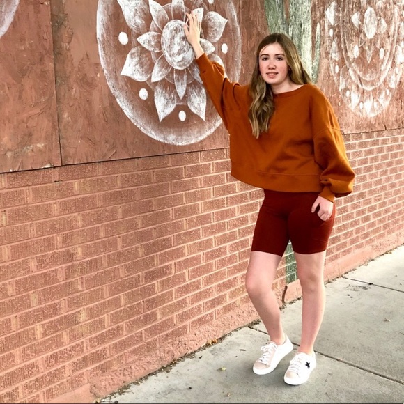 SALE! NEW! Rust Brick Red Spandex Bike Shorts - Picture 6 of 13